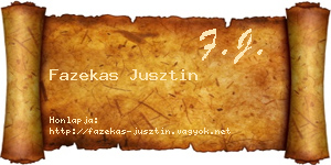 Fazekas Jusztin névjegykártya