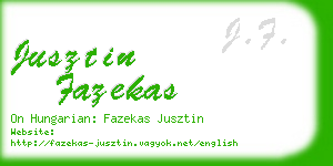 jusztin fazekas business card